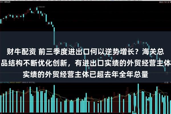 财牛配资 前三季度进出口何以逆势增长？海关总署答每经：出口产品结构不断优化创新，有进出口实绩的外贸经营主体已超去年全年总量